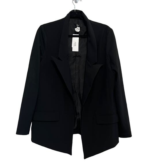 NEW Aqua Black No Button Buttonless Blazer L - Picture 1 of 6